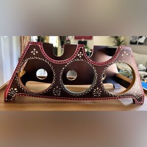 Pier 1 Imports 
Bohemian Painted Wooden Wine Rack
Holds 5 Bottles